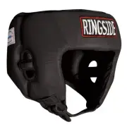 Ringside Medium Black Boxing Headgear USA Approved Durable Leather Sparring Gear