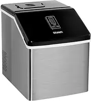 Devanti Ice Maker Machine, 3.2L Stainless Steel Portable Countertop Icemaker Cube Makers Commercial Home Office Kitchen Appliances, Electric Fast Freeze Silver