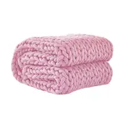 DreamZ Knitted Weighted Blanket Chunky Bulky Knit Throw Blanket 6.5KG Pink
