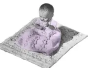 Vintage Doll Knitting Pattern Ring of Roses Robe Christening Set For 6 ½“ Doll