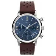 Timex Marlin Chronograph 40mm Stainless Steel Case Leather Strap Watch TW2W10200