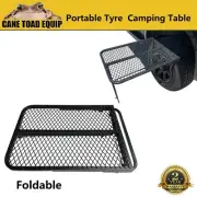 Wheel Portable Camping Foldable Adjustable Table Black Tyre Van Truck Outdoor 4