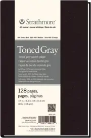 Strathmore 469-105 Hardbound Art Journal,128 Pages, 5.5 5.5x8.5, Toned Gray,