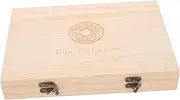 DOITOOL Wooden Coin Capsule Holder Coin Storage Box with Rings for Medals Badges Organized Collector Display Case