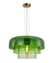 Gelatina Interior 3 Layered Dome Glass with Brass Highlight Pendant Light Green