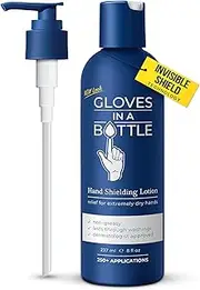 Gloves In A Bottle Shielding Lotion - Great for Dry Itchy Skin! Grease-less and Fragrance Free! Second Skin for Hands & Body (8oz) with Pump