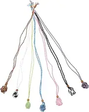 [ANDRESLAD] 7pcs Crystal Necklace Holder Fashion Crystal Pendant Necklace Decorative Stone Necklace for Women Trendy Jewelry Set
