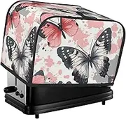 Butterfly Print 2 Slice Toaster Cover Fingerprint Bread Maker Protectors,Kitchen Small Appliance Dust Cover