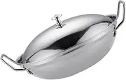 UTHCLO 1 Set Stainless Steel Cooking Pot with Double Handles Hot Pot for Seafood and Stews High Temperature Tolerance Scald Design Versatile Kitchen Essential for Home Cooking