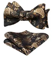 Bow Ties for Men Paisley Bowties Mens Self Tie Bow Tie and One Size Red-2