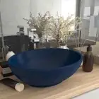 Luxury Basin Oval Matt Dark Blue 40x33cm Ceramic Bathroom Vanity Wash Counte...