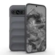 For Google Pixel 9 Pro XL 5G Case, Wavy Durable TPU Flannel Cover, Dark Grey