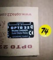 OPTO-22 240A25 120/240 VAC, 25 Amp, AC Control Solid State Relay (SSR) NIB. #74