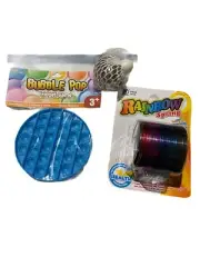 Bubble Pop Fidget Game Rainbow Spring Slinky Orbi Ball Children Stress Reliever