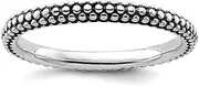 [JewelryWeb] 2.5mm 925 Sterling Silver Polished Patterned Artisan Oxidized Stackable Antiqued Ring Size 6-Stackable-Ring for Women