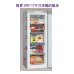 聲寶冷凍櫃SRF-171F 抽屜 翻蓋 直立式冷凍櫃 抽屜 翻蓋 原廠材料 公司貨 冰箱配件【皓聲電器】