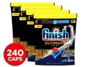 240 PACK Finish Powerball Ultimate Dishwasher Tablets Caplets All in 1 Lemon