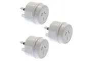 3PK Moki Travel Adaptor AUS NZ to UK Adapter Wall Power Plug Outlet Socket White