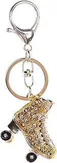 [AUSYVEUS] Skates Rhinestone Keychain, Glitter Crystal Roller Skates Keyring Charm Bag Pendant Car Key Decor for Women Girls