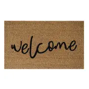 Solemate PVC Backed Coir Welcome 45x75cm Slimline Outdoor Stylish Doormat