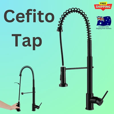 Cefito Kitchen Mixer Tap Pull Down 2 Modes Sink Flow Basin Laundry Black