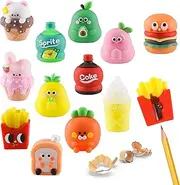 12 PCS Cute Pencil Sharpener for Kids Handheld Cartoon Shapes Bulk for School Office Home