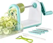 Ourokhome Zucchini Noodle Maker Spaghetti Spiralizer - 5 Blades Vegetable Slicer for Veggie Noodles and Curly Chips