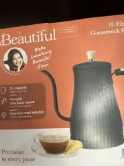 Beautiful 1.0L Electric Gooseneck Kettle, Black Sesame