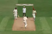 Australian batsman Mark Waugh is bowled by Dean Headley for 1- Old Cricket Photo