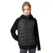 Nevenka Hooded Sweatshirt Jacket Lightweight Puffer Outdoor Coat for Women and Men-Black