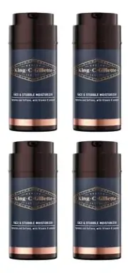 4 X Gillette King C Face & Stubble Moisturiser 100mL