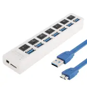 7-Port Usb 3.0 Hub 5Gbps Plug & Play 1Tb Support