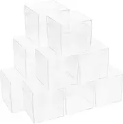 STOBAZA 12pcs Clear Acrylic Box with Lid Plastic Square Cube Display for Storage Stackable Container Pill Candy Jewelry Card Party Favors