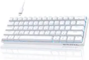 DIERYA 60% Mechanical Keyboard, DK61se Wired Gaming Red Switch, White