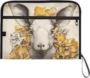YMXFXP Expandable Filing Folder Aardvark Floral, 13-Pocket Funny Cute Design with Sticky Labels, A4 Letter Size Document Organizer for Office, School, Boys, Girls