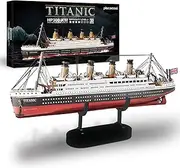 Piececool 3D Puzzles for Adults - Titanic Metal Ship Model Building Kits, Difficult Watercraft Cruise DIY Arts and Crafts Birthday Christams Gifts for Men Women Couples Desk Decor