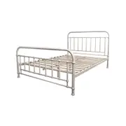 Metallica Double Bed Size Metal Frame Platform Mattress Base - White
