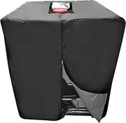lanema IBC Tote Protective Cover for 275 Gallon (1000L) Outdoor Rain Barrel Tank, Waterproof, 210D Oxford Cloth (Black), 120*116*100 cm