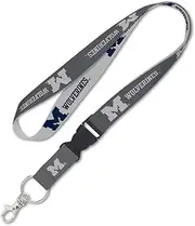 WinCraft Michigan Wolverines Lanyard with Detachable Buckle, 1" - Michigan Blue and Grey