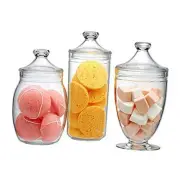 - Adore - Plastic Apothecary Jars (3-Piece Set, 52/46/46 oz), Acrylic Jars