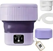 Mini Washing Machine, 9L Portable washers with 3 Cleaning Modes, 2 in 1 Camping Washing Machine with Spin Dryer, Digital Display, Low Noise, Handle, for Baby Clothes, Underwear, Camping