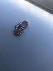 Flip Flop Charm Sterling Silver Pink With Small Shiny Stones On The Top