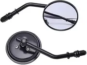 Handlebar Mirror M8 Motorcycle Rearview Mirror Retro Rear Mirrors Round Side Mirrors For Harley Dyna Bobber Chopper Sportster(Black)