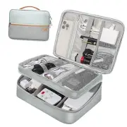 Electronic Organizer Travel Case, Travel Cord Organizer Case Portable Grey2