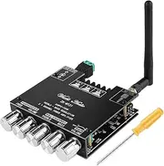 MakerHawk Bluetooth Amplifier Board 2.1 2X50W+100W 12V-24V Audio Power Amplifier Module Bass and Treble Control for Store Home Theater Speakers with Antenna (ZK-MT21)