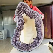 33.42KG Natural Amethyst geode quartz cluster crystal specimen Healing 416