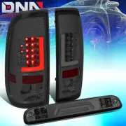 FIT 08-16 FORD SUPER DUTY LED L-BAR TAIL LIGHT+3D THIRD BRAKE/CARGO LAMP TINTED (for: Ford)