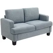 HOMCOM 2 Seater Sofa, 138 cm Loveseat Sofa with Removable Back Cushions, Chenill