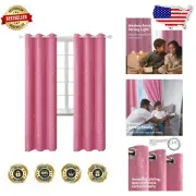 Elegant Pink Star Blackout Curtains - Thermal Insulated Grommet Panels, Set of 2