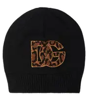 [Dolce & Gabbana Kids] Dolce & Gabbana Kids Logo virgin wool beanie L black